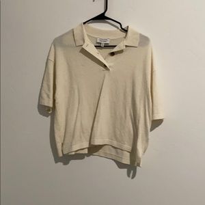 &other stories cream polo shirt size small